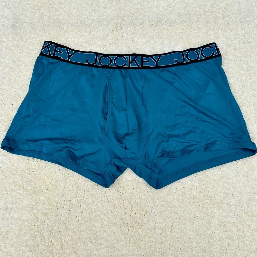Jockey Mens ActiveMicro Microfiber Stretch 3 Pack Trunks Blue Teal XL 40-42